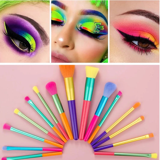 Docolor 15-Piece Rainbow Vegan Makeup Brush Set.