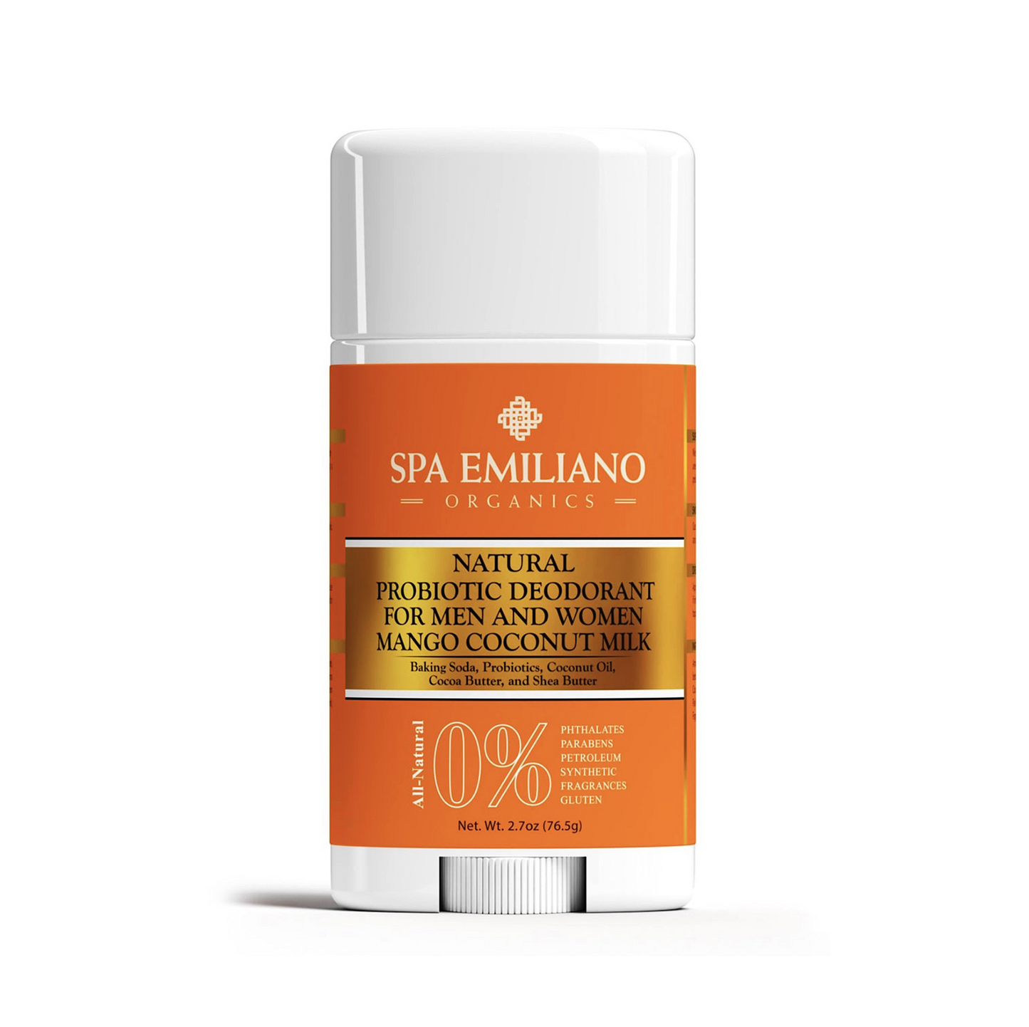 Spa Emiliano Organics Natural Probiotic Deodorant For Men and Women. 2.7oz.(76.5g)