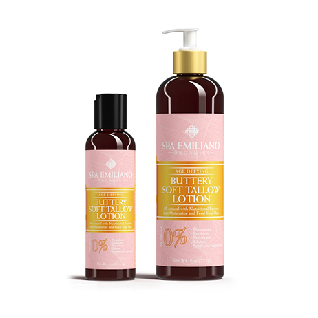 Age-Defying Buttery Soft Tallow Lotion. Botanical Scented. Two Sizes.