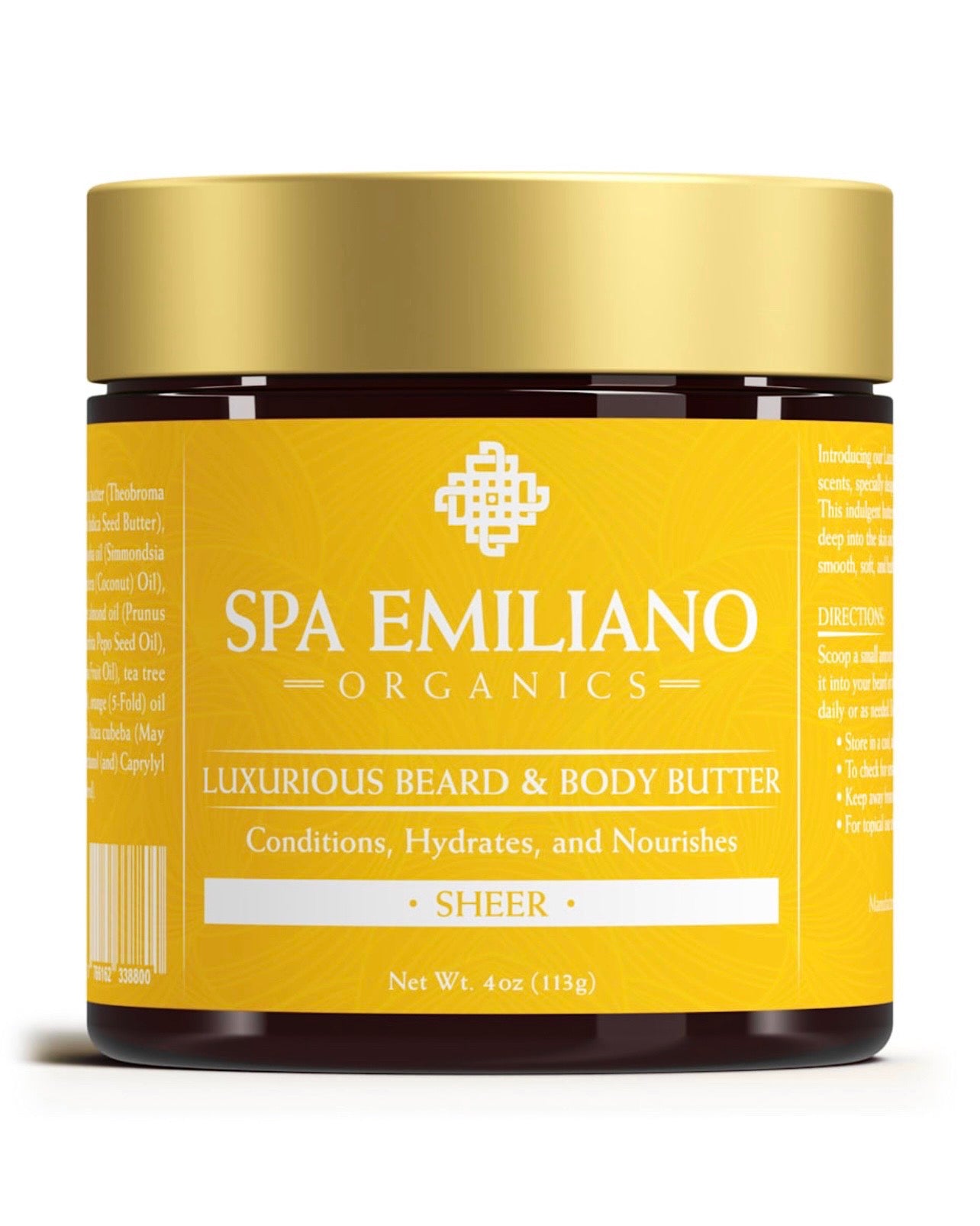 Luxurious Beard and Body Butter. Conditions+Hydrates+Nourishes. Sheer Fragrance Scented. 4oz.(113g).