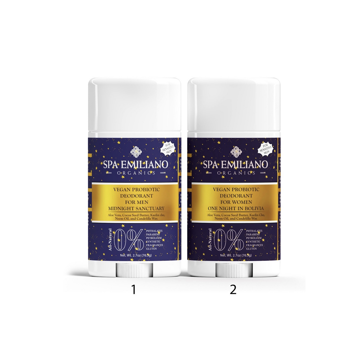 Vegan Probiotic Deodorant for Men and Women. 2.7oz.