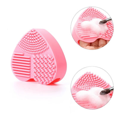1pc Silicone Makeup Brush Cleansing Pad. Green in Color.