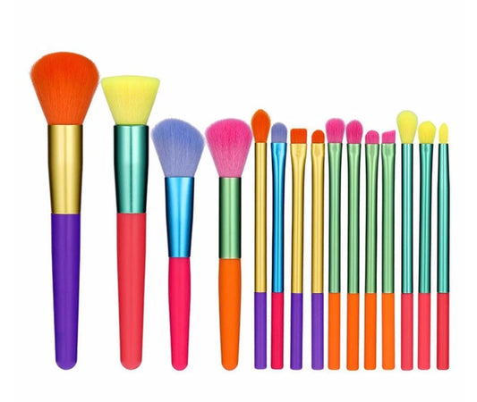 Docolor 15-Piece Rainbow Vegan Makeup Brush Set.