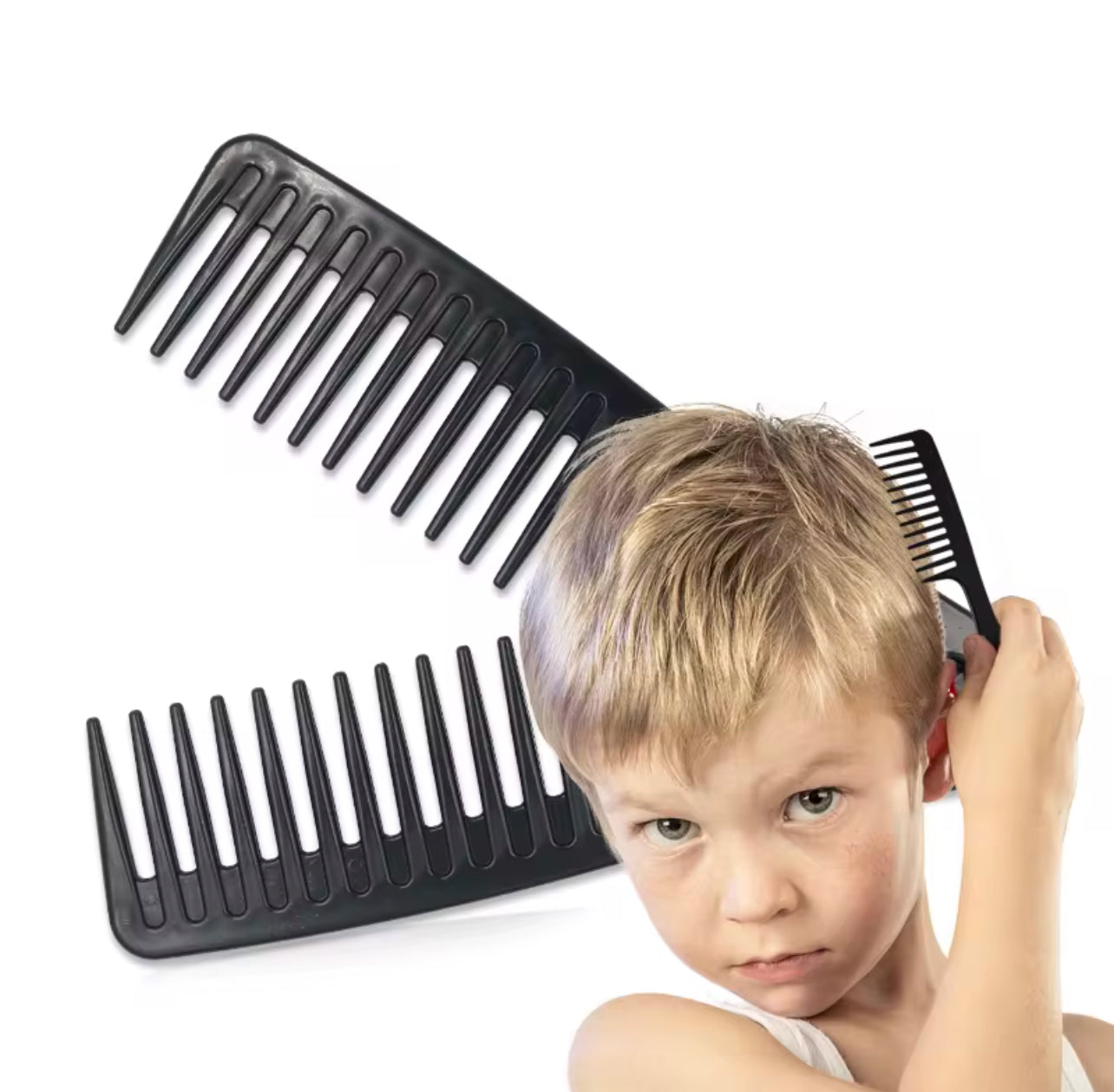 Two-pack Wide-tooth Detangling Combs for Curly, and Wet Hair.