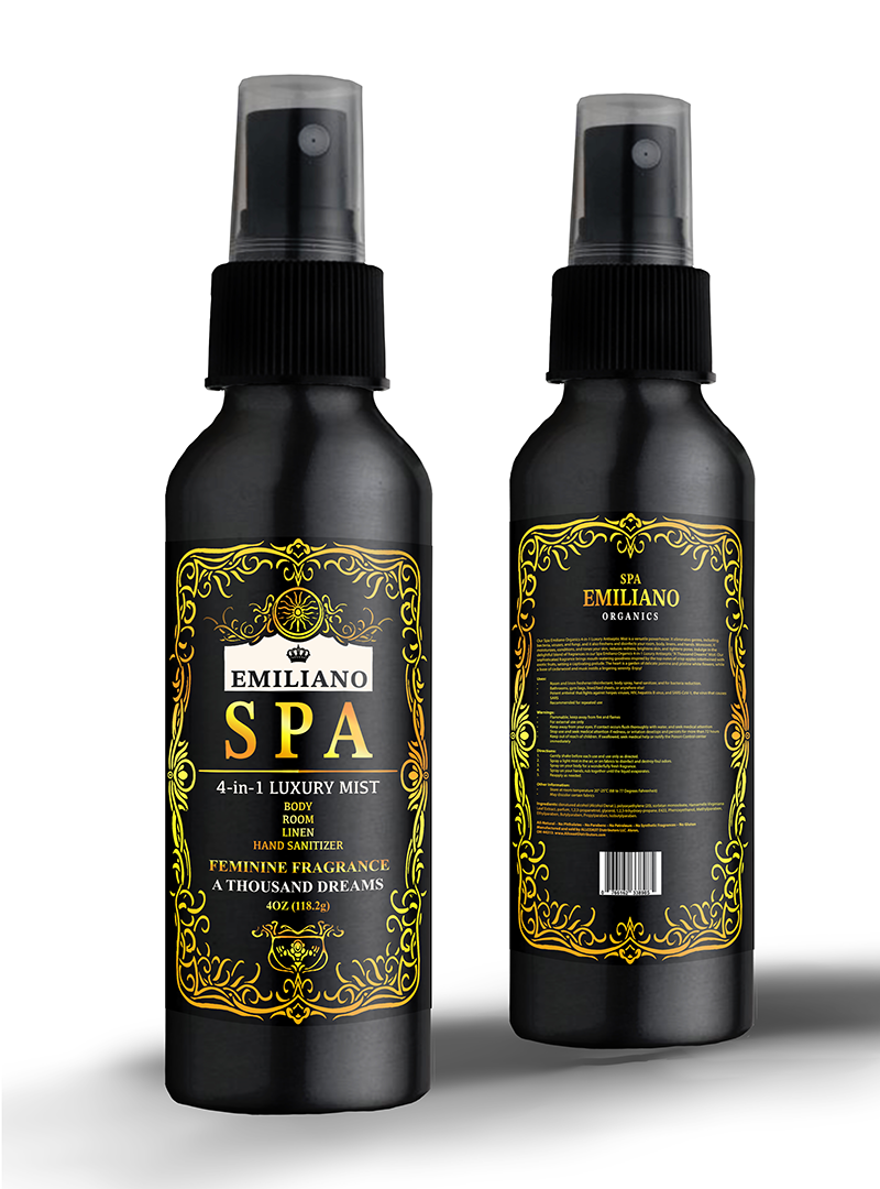 4-in-1 Luxury Body Mist, Room, Linen, Hand Sanitizer 4Fl.Oz.(118ml)