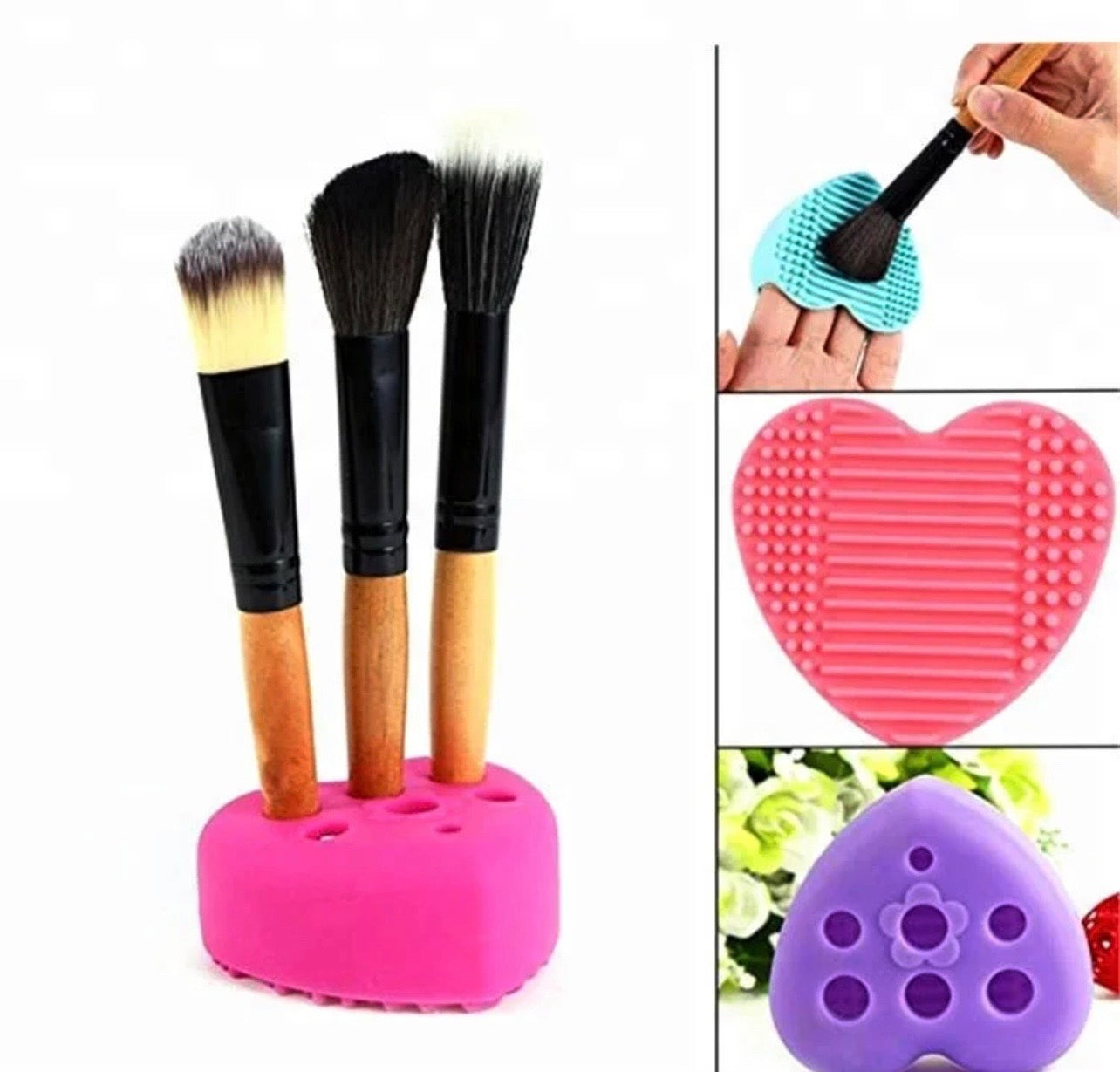 1pc Silicone Makeup Brush Cleansing Pad. Green in Color.