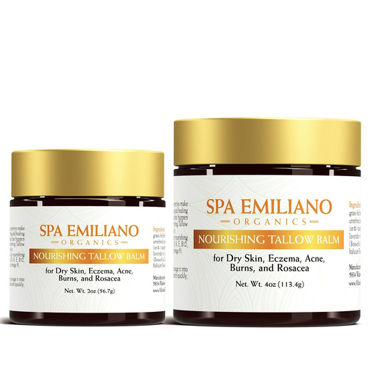 Nourishing Tallow Balm for Dry Skin, Eczema, Acne, Burns, and Diaper Rash. Two Sizes!