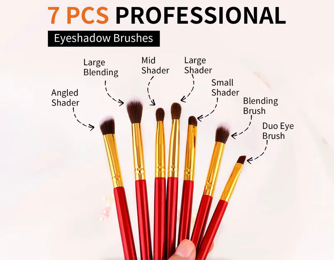 7-piece RANCAI cosmetic eyeshadow brush set.