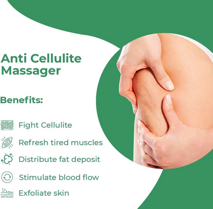 Silicone Anti-cellulite Massage Brush. Green in Color