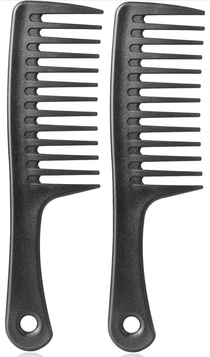 Two-pack Wide-tooth Detangling Combs for Curly, and Wet Hair.