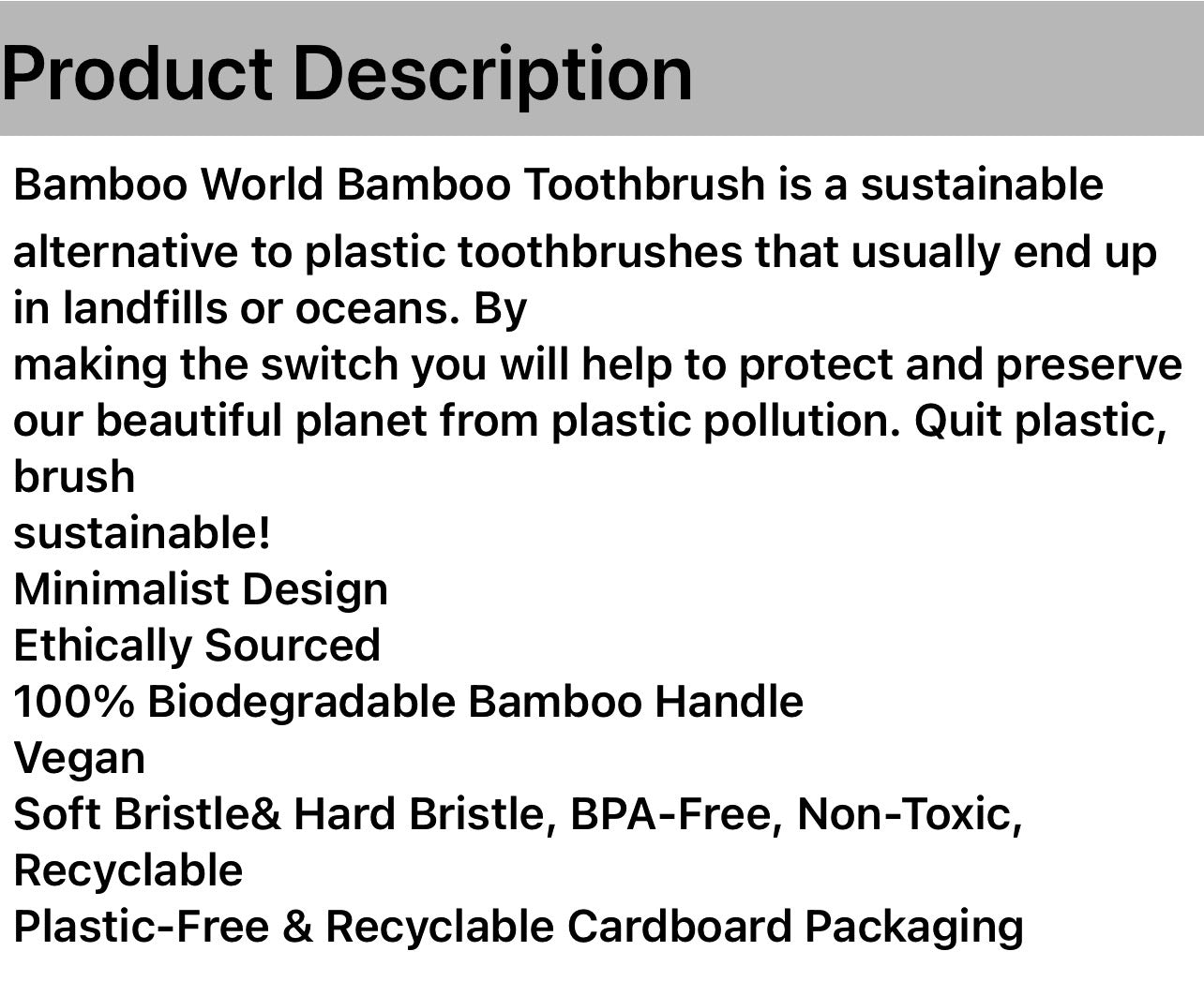Logo Eco-Friendly Adult Bamboo Toothbrush. Green in Color