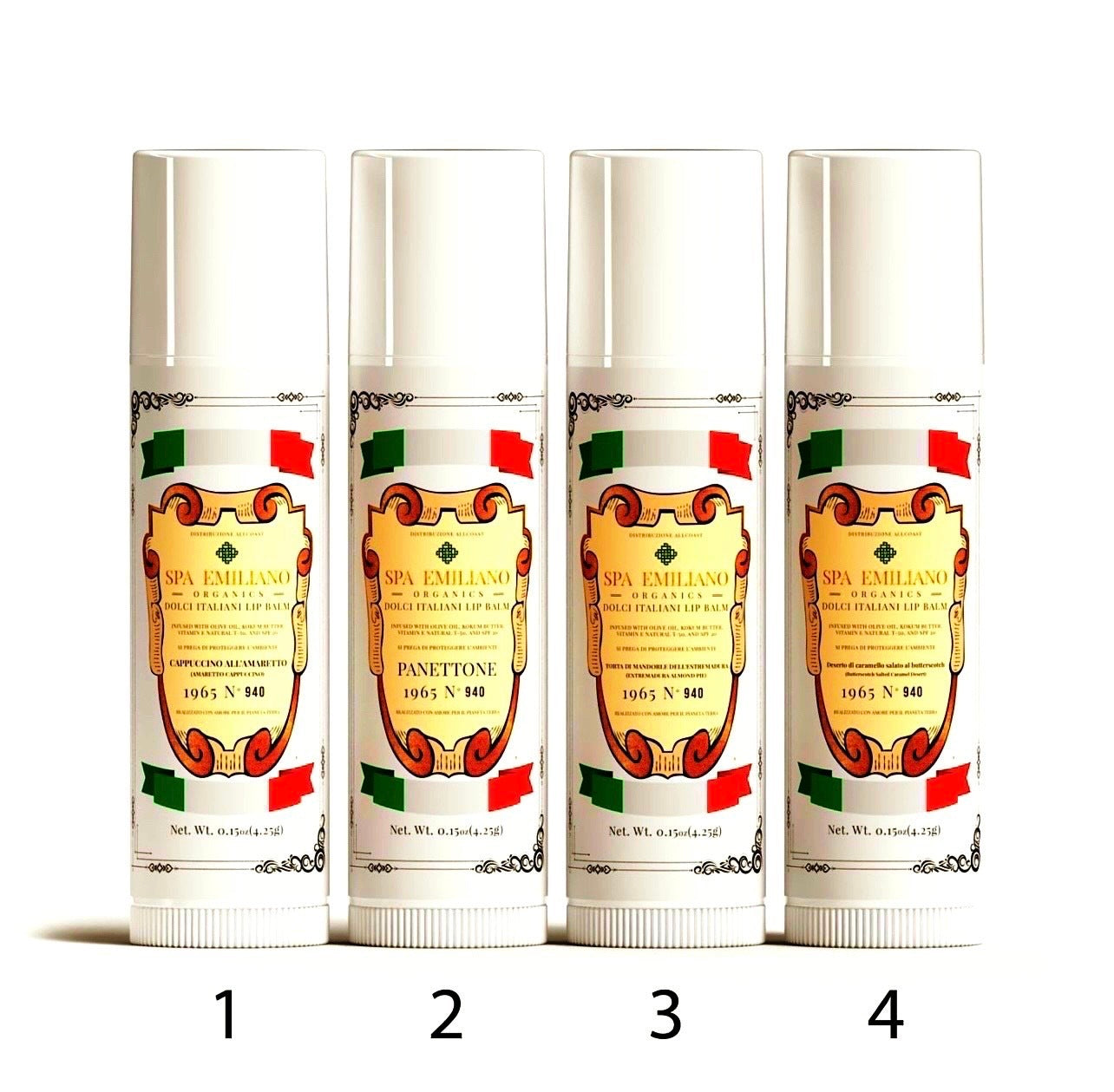 Dolci Italiani Lip Balm Moisturizer 0.15oz (4.25g) Each Tube