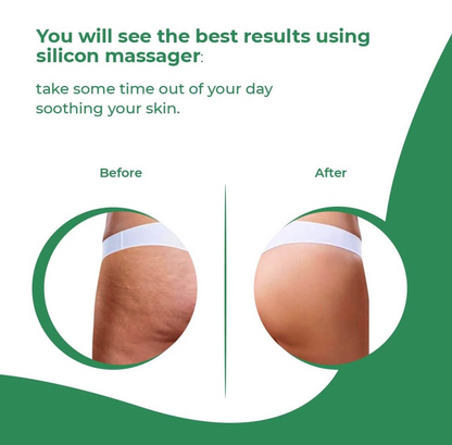 Silicone Anti-cellulite Massage Brush. Green in Color