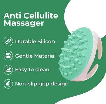 Silicone Anti-cellulite Massage Brush. Green in Color
