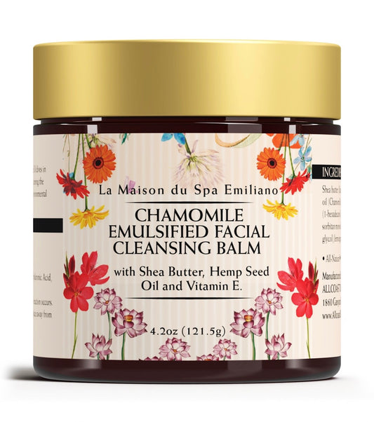 La Maison du Spa Emiliano
Chamomile Emulsified Facial Cleansing Balm with Shea Butter, Hemp Seed Oil and Vitamin E.
4.2oz (121.5g)