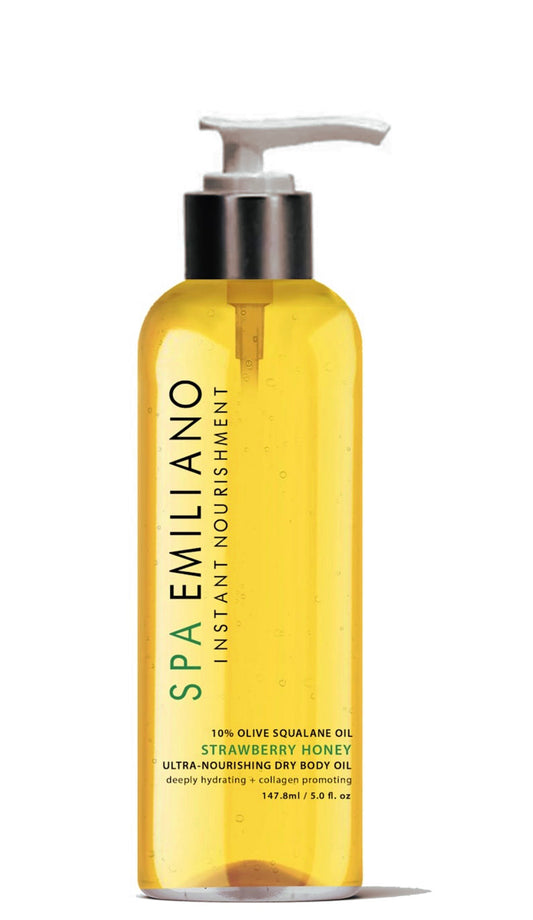 Luxuriously Nutritious Fast-Absorbing Body Oil 10% Olive Squalane STRAWBERRY HONEY