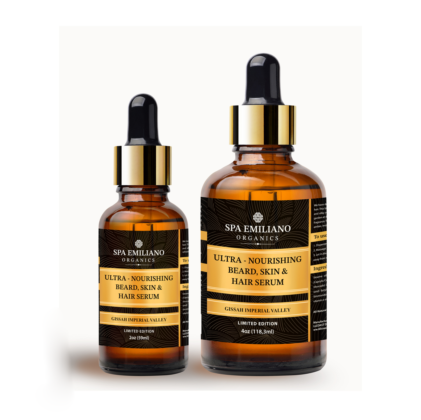 Luxurious Ultra-Nourishing Serum  for Beards, Hair, and Skin. Two Sizes.
