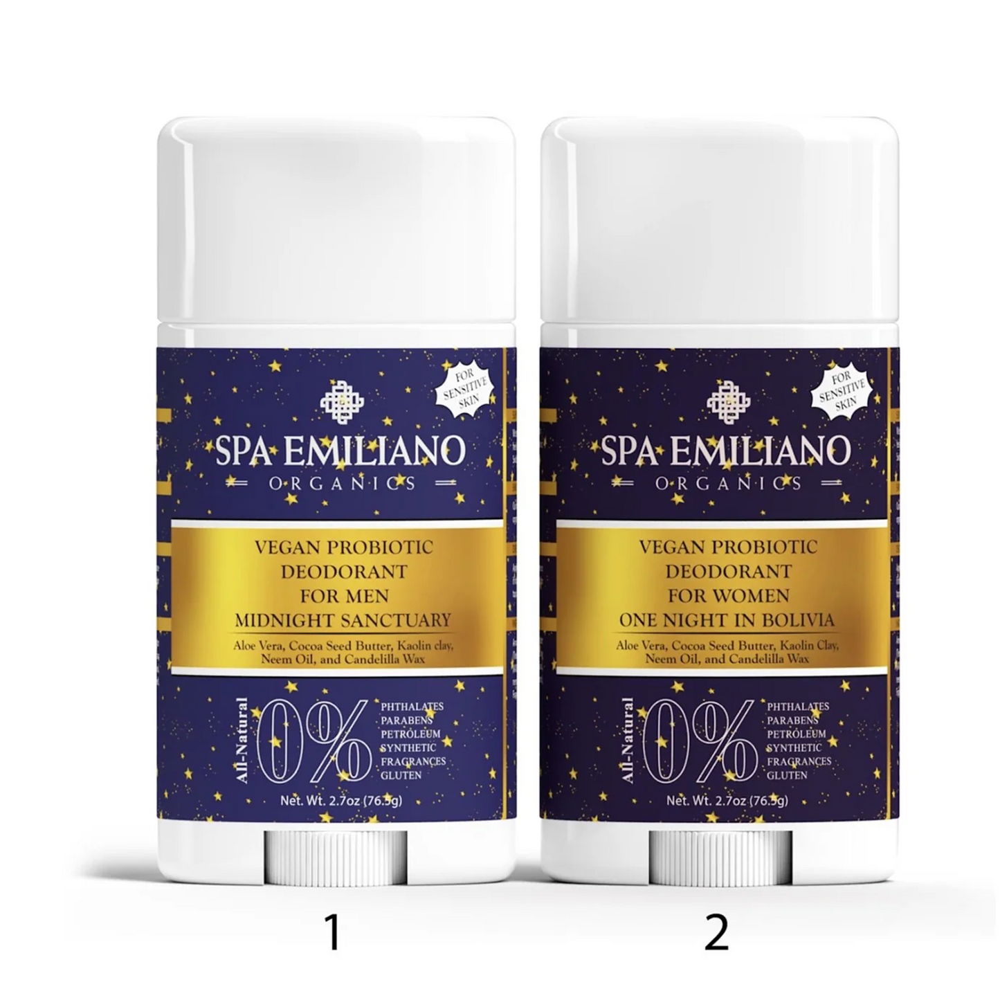 Vegan Probiotic Deodorant for Men and Women. 2.7oz.