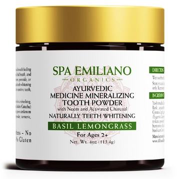 Ayurvedic Medicine Mineralizing Tooth Powder Vanilla Spearmint with Neem and Activated Charcoal 4oz(118gm)