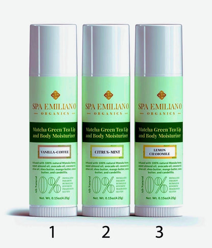 Matcha Green Tea Lip and Body Moisturizer 0.15oz (4.25g) Each Tube