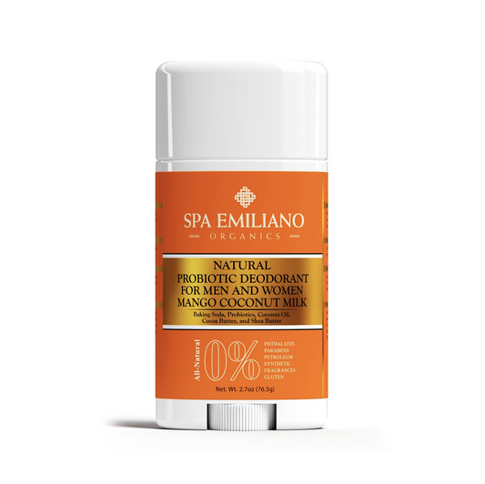 Spa Emiliano Organics Natural Probiotic Deodorant For Men and Women. 2.7oz.(76.5g)