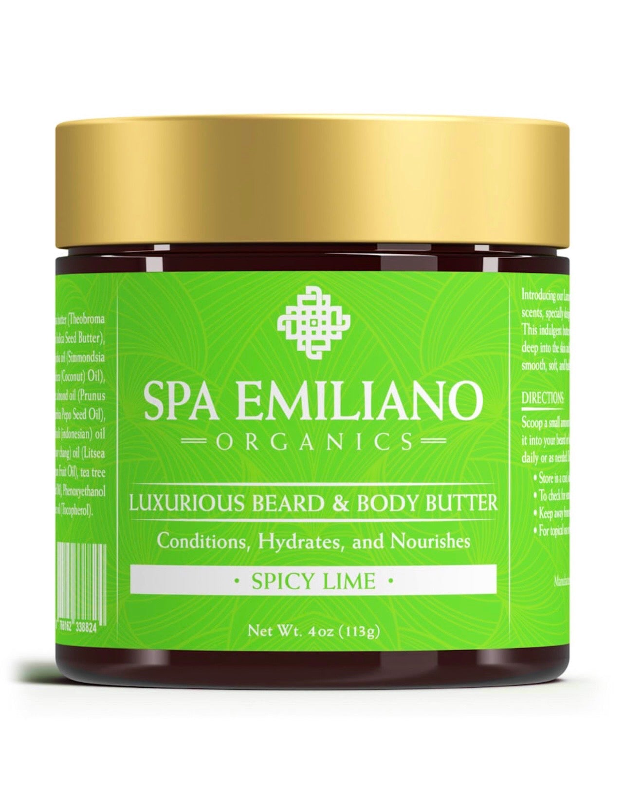 Luxurious Beard and Body Butter. Conditions+Hydrates+Nourishes. Spicy Lime Scented. 4oz.(113g).