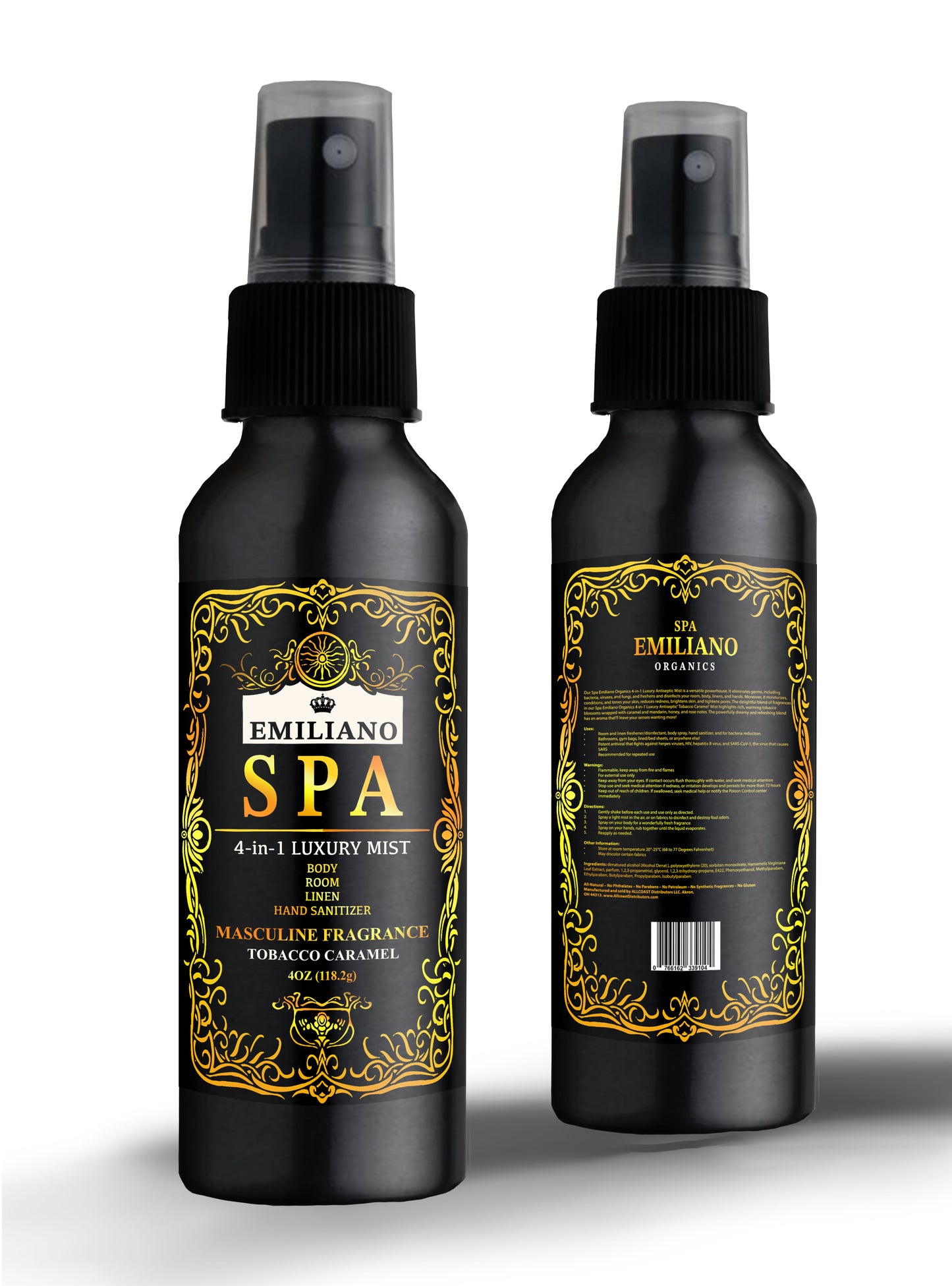 4-in-1 Luxury Body Mist, Room, Linen, Hand Sanitizer 4Fl.Oz.(118ml)