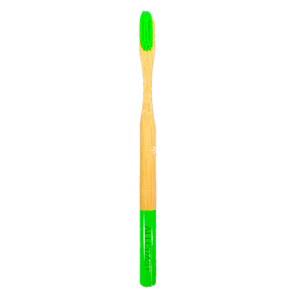 Logo Eco-Friendly Adult Bamboo Toothbrush. Green in Color