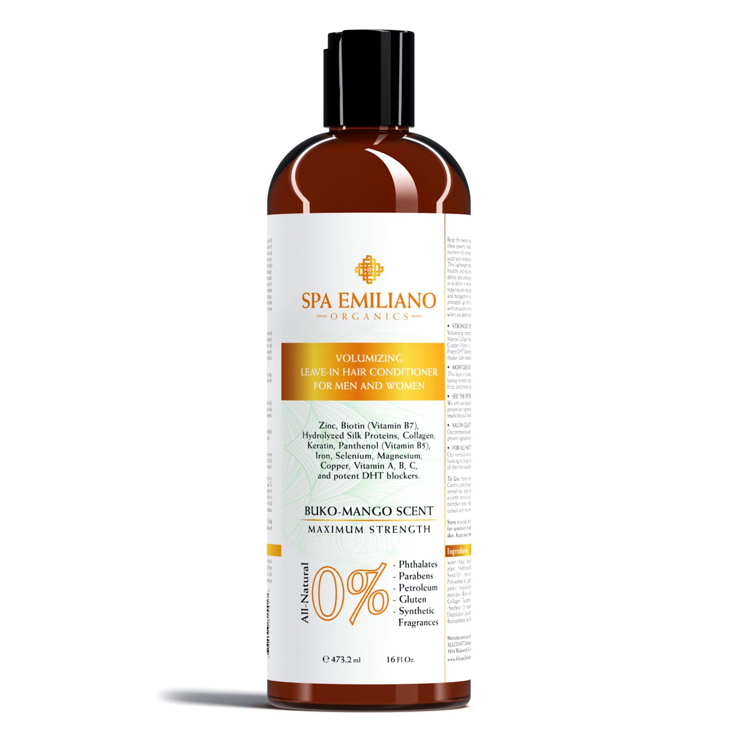 Volumizing Leave-In Hair Conditioner for Men and Women. 16oz.